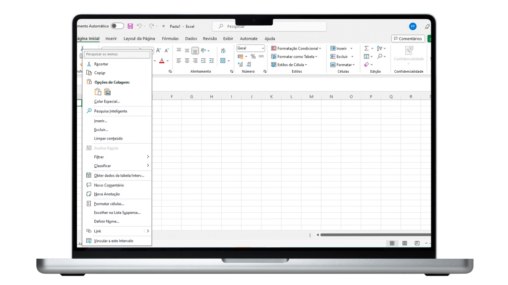 Print mostra planilha Excel com uso de atalhos das teclas F1, F2 e F3