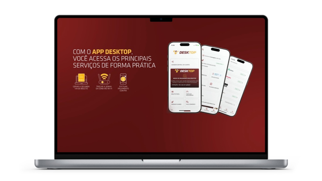 Passo 1 de 6 de como pagar a fatura Desktop na Área do Cliente Passo 1 de 6 de como pagar a fatura da Desktop no site, pela Área do Cliente.