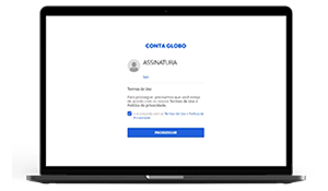 Imagem da tela do aplicativo Globoplay referente ao passo 7 do processo de cadastro e acesso via computador