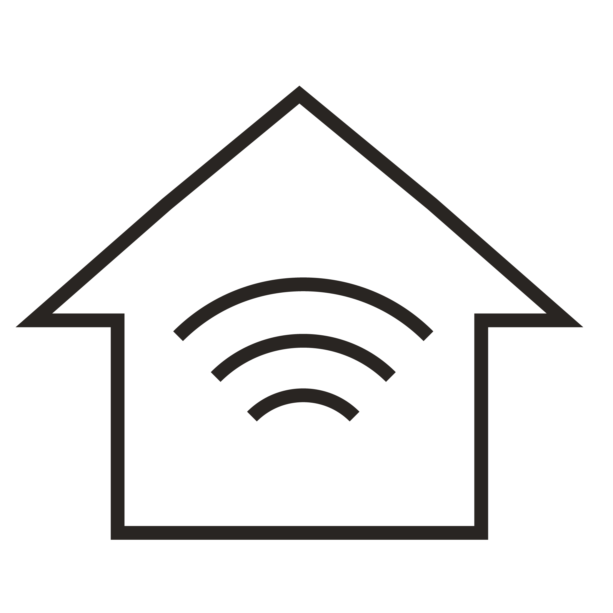Ícone de uma casa com o sinal de Wi-Fi ao centro.