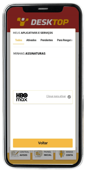 Passo 4 para ativar HBO Max com o seu plano Desktop no celular