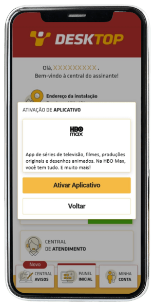 Passo 5 para ativar HBO Max com o seu plano Desktop no celular