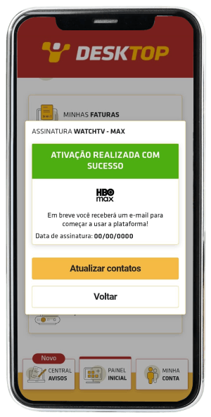 Passo 7 para ativar HBO Max com o seu plano Desktop no celular