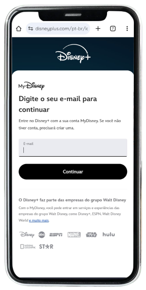 Passo a passo 11 para ativar Disney+ no app da Desktop pelo celular