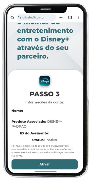 Passo 10 para ativar Disney+ no app da Desktop pelo celular