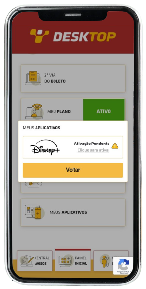 Passo 5 para ativar Disney+ no app da Desktop pelo celular