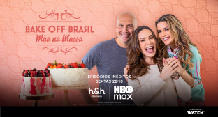 Banner do Bake Off Brasil, disponível na HBO Max com planos de internet Desktop