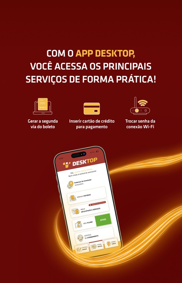 Banner da página de atendimento exibindo na tela o acesso ao app da Desktop.