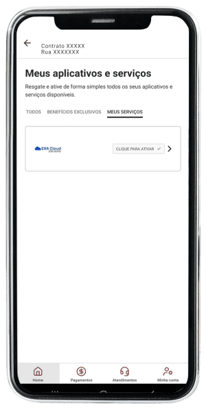 Passo 4 para ativar Exa Cloud no app da Desktop pelo celular