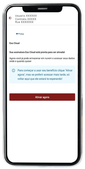 Passo 5 para ativar Exa Cloud no app da Desktop pelo celular
