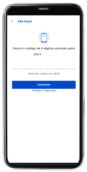 Passo 11 para ativar Exa Cloud no app da Desktop pelo celular