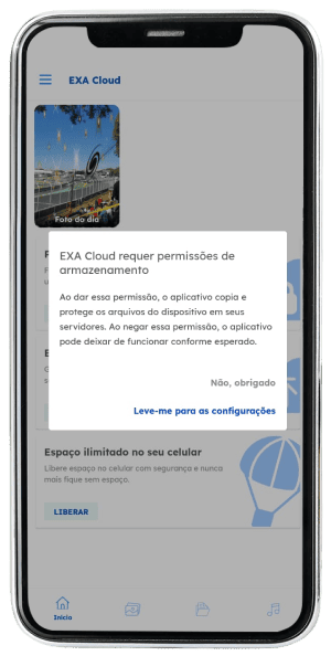 Passo 12 para ativar Exa Cloud no app da Desktop pelo celular