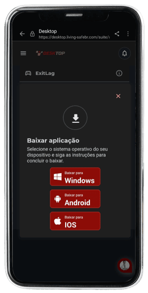 Passo 13 para ativar ExitLag no app da Desktop pelo celular