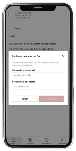Passo 6 para ativar HotGo no app da Desktop pelo celular
