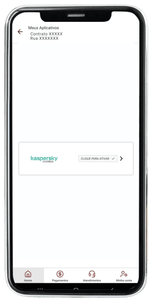 Passo 4 para ativar Kaspersky no app da Desktop pelo celular
