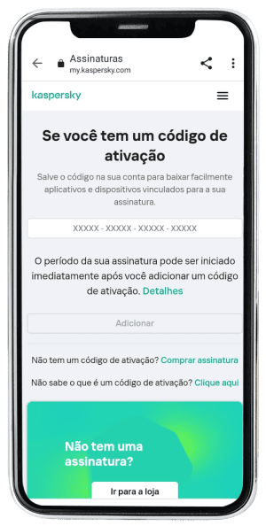 Passo 15 para ativar Kaspersky no app da Desktop pelo celular