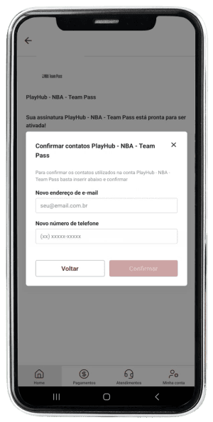 Passo 6 para ativar NBA Team Pass no app da Desktop pelo celular