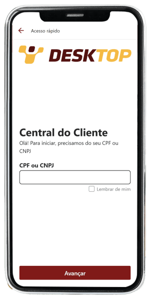 Passo 2 para ativar o app da Desktop pelo celular