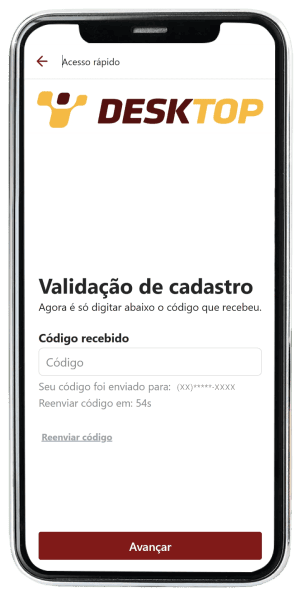 Passo 4 para ativar o app da Desktop pelo celular