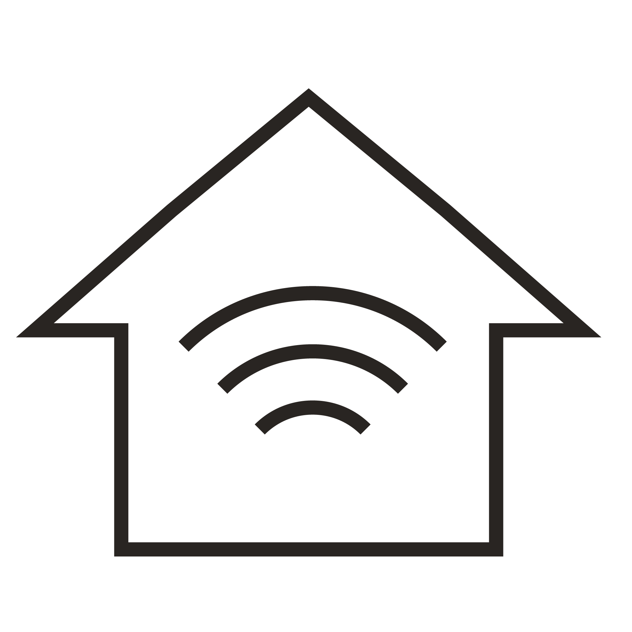 Ícone de uma casa com o sinal de Wi-Fi ao centro.
